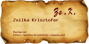 Zsilka Krisztofer névjegykártya
